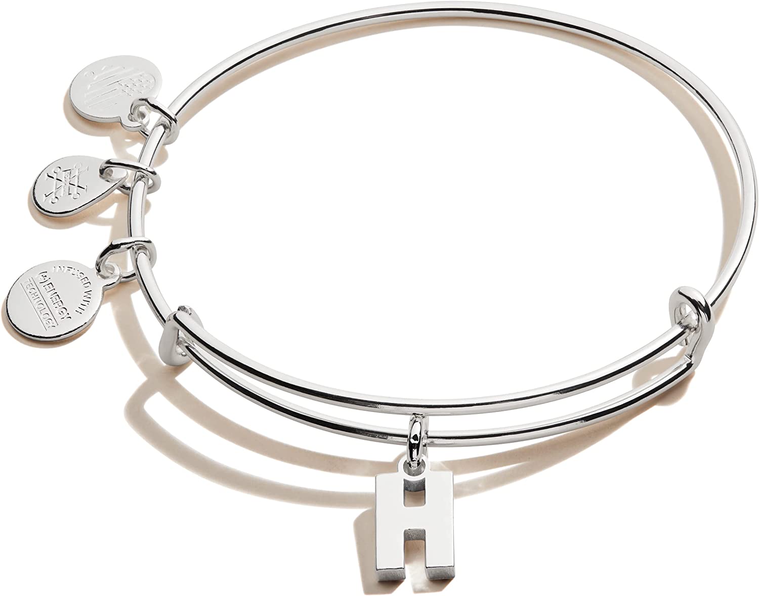 Alex and Ani Expandable Bangle for Women, Initials A to Z Letter Charms, Shiny Finish, 2 to 3.5 in - Image 1